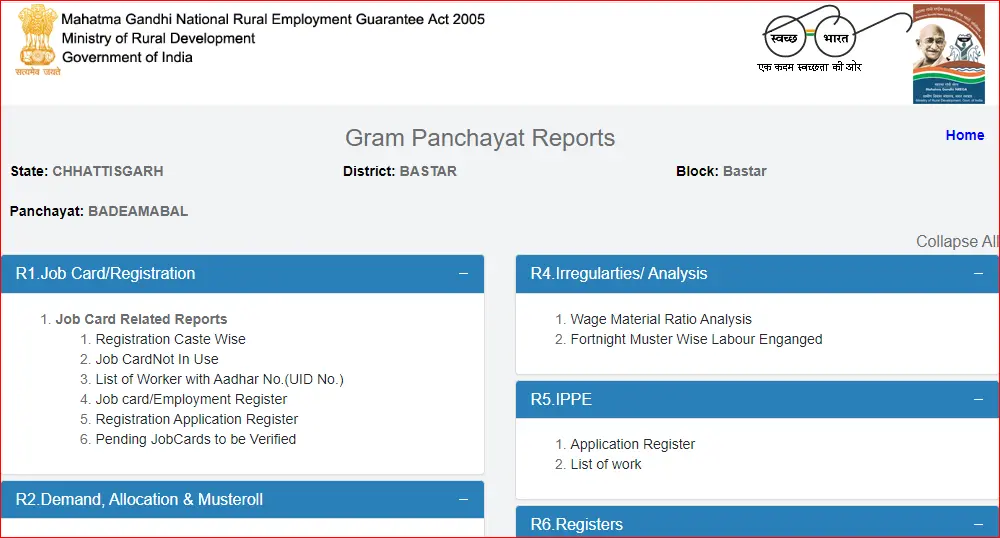 Chhattisgarh Nrega List dekhe